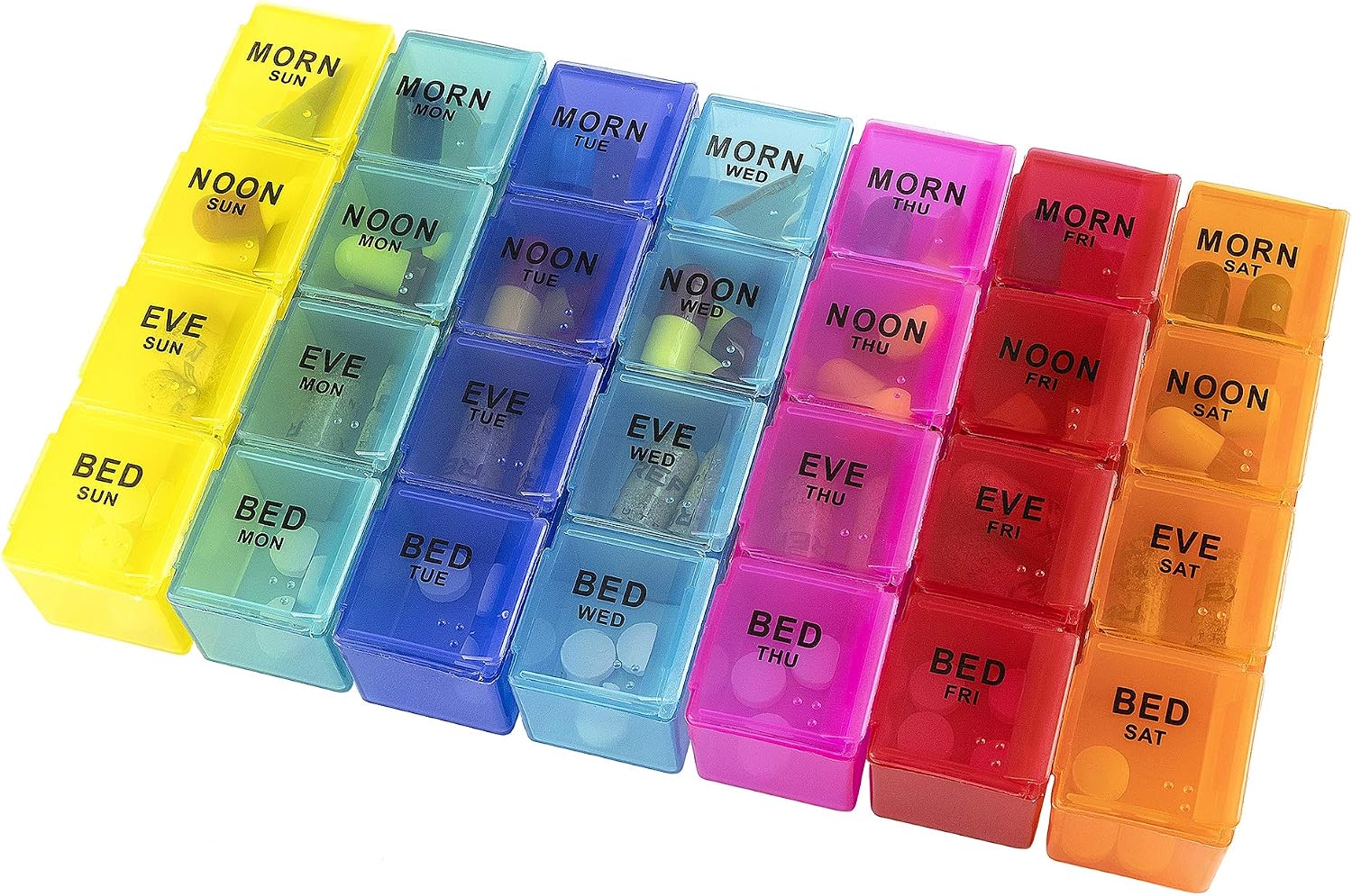 Tabtime Black Pill/Tablet Wallet, Weekly 7 Day Pill Box Organiser with 28 Compartments for Vitamins Supplements and Medication - Image 5