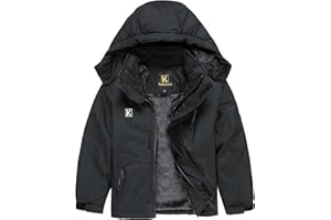 Keevoom Boys Winter Coat Ski Jacket Windproof Kids Snowboard Warm Fleece Snow Coat Waterproof Outdoor Hooded Ski Coats