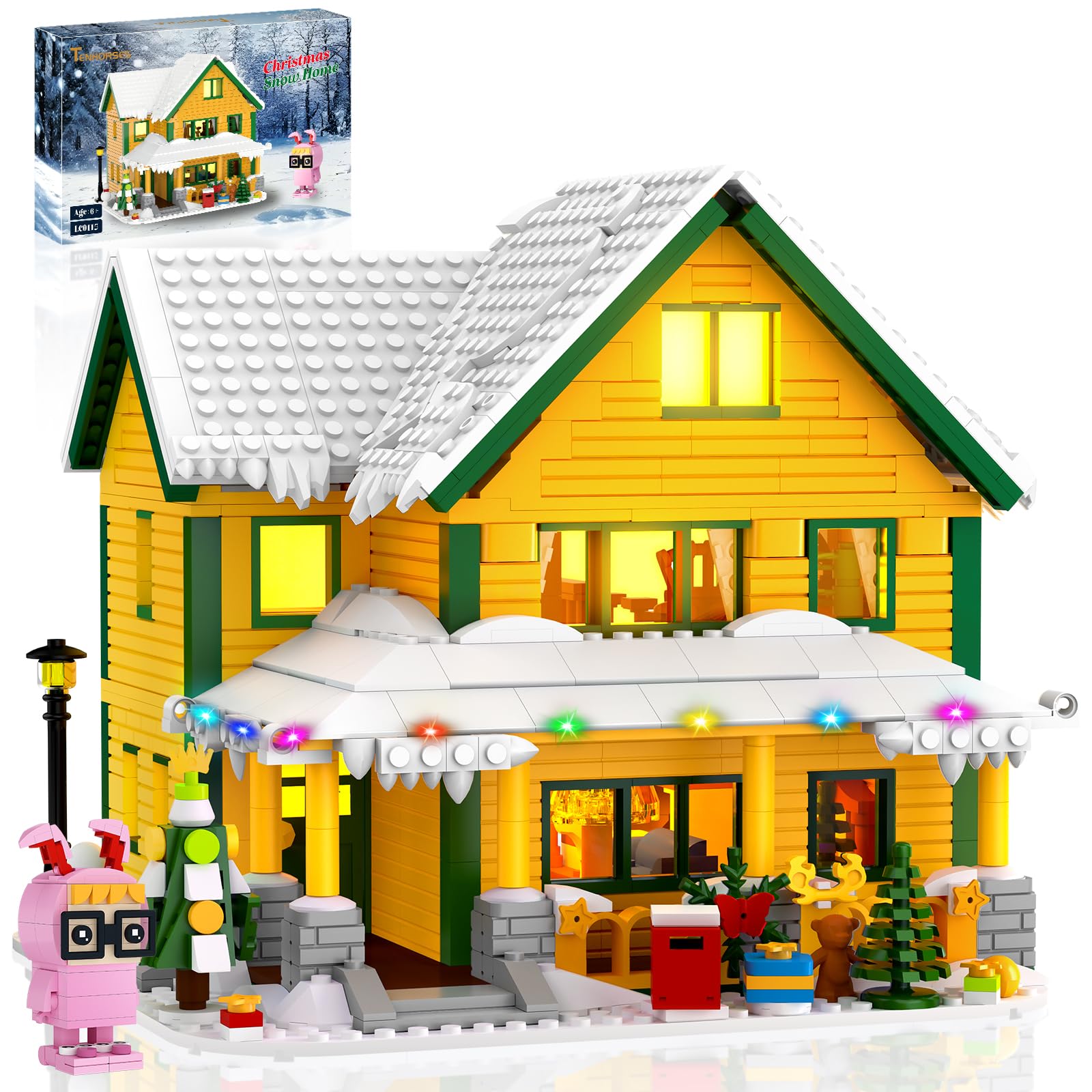 Photo 1 of ***FACTORY SEALED OPENED FOR INSPECTION ONLY ** Christmas House Building Set with LED Light, Story Movie Snow Village House Building Kit Compatible with Lego, Christmas Prefect Gift for Movie Fans, Boys, Girls, Adults, Friends (1146 Pcs)