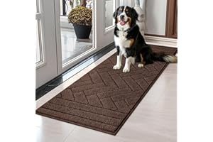 Tindbea Dog Mat for Muddy Paws,Absorbs Moisture Dirt Non-Slip Washable Mud Mat for Dogs,Soft Rubber Backing Front Inside Pet Rug for Entryway, Mud Dog Paws, Patio(20"x48",Coffee)