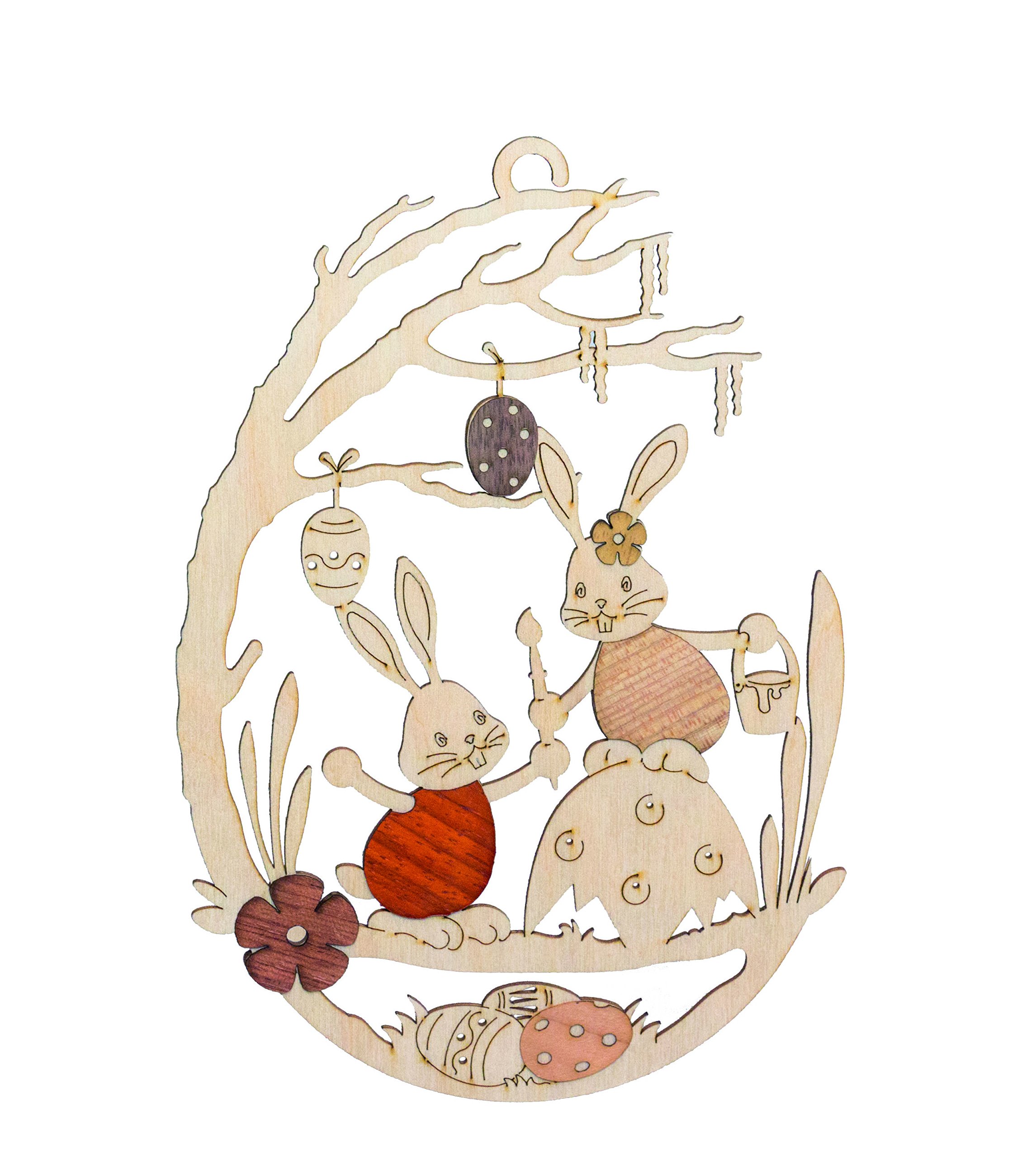 Drechslerei Kuhnert Window picture Snubby Bunny on eggshell - 25cm / 9.8inch