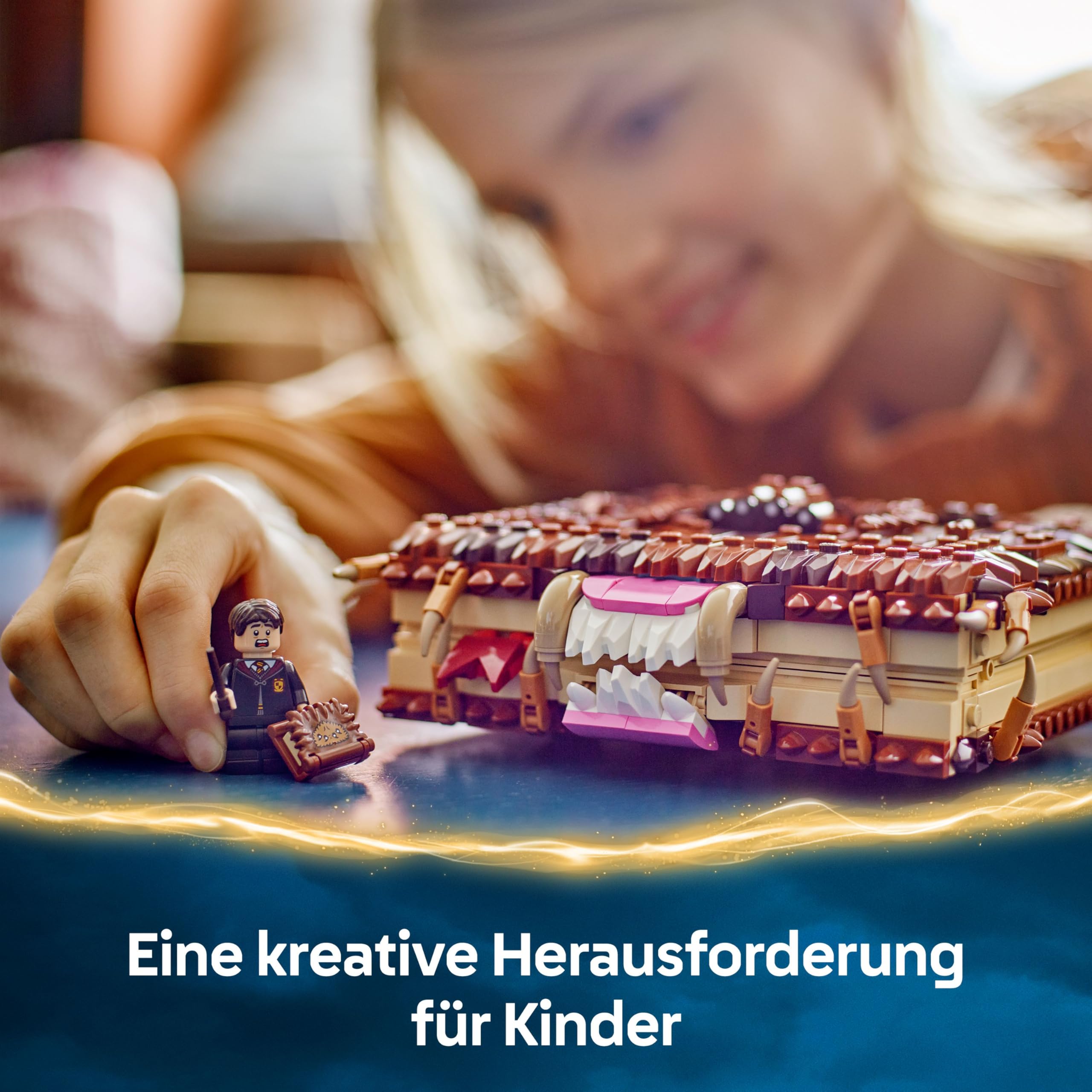 LEGO Harry Potter Beißendes Monsterbuch der Monster – Interaktives Spielzeug mit Rückziehmotor und beißendem Mund – mit Neville Longbottom Mini-Figur – Geschenk für Kinder, Harry Potter Fans – 76449 5