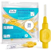 TePe Original Interdental Brush, Yellow, for Cleaning Teeth Gaps, 25pcs | Reusable soft dental brushes. Color-coded sizes target plaque in tooth gaps, braces &amp; implants to support better gum health.