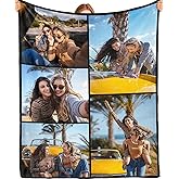 Bemaystar Custom Photo Blanket - Personalized Gifts for Men Women Family, Custom Blankets, Collage Blanket, Personalized with Photo, Mother's