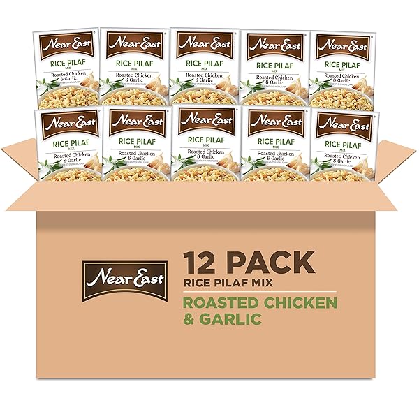 NEAR EAST RICE PILAF MIX, ROASTED CHICKEN & GARLIC, 6.3OZ BOXES (12 PACK)