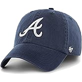 47 MLB Team Color Primary Logo Franchise Fitted Baseball Hat Cap, Unisex Adult - Atlanta Braves - Navy (Large)