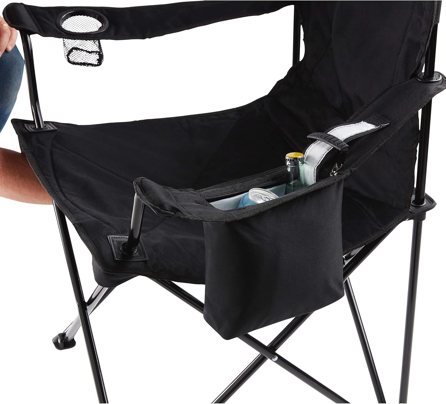 Coleman Camp Chair with 4-Can Cooler | Folding Beach Chair with Built In Drinks Cooler | Portable Quad Chair with Armrest Cooler for Tailgating, Camping & Outdoors : Camping Chair : Sports & Outdoors