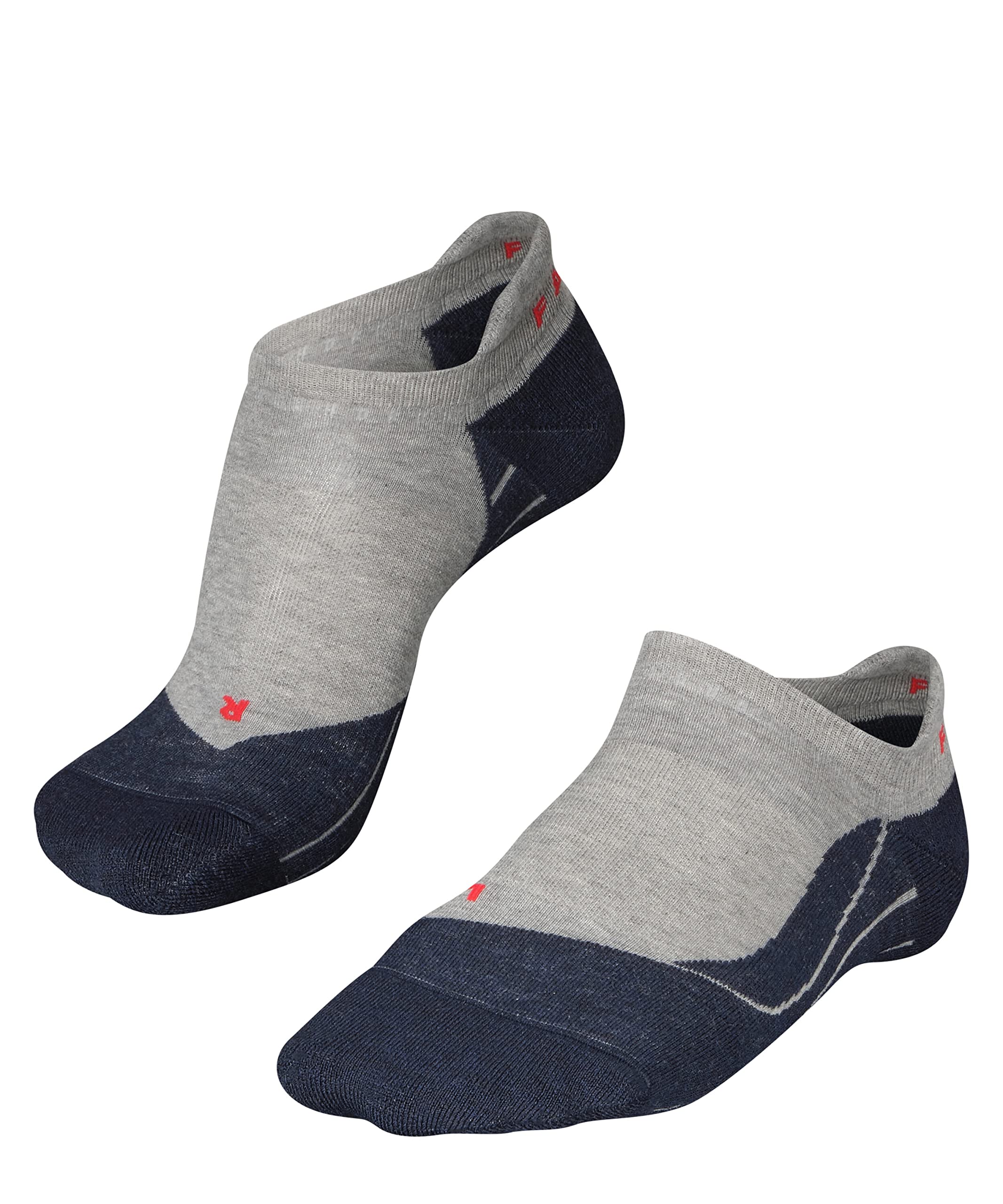 FALKE Men's RU4 Endurance Invisible Running Socks, Cotton, Grey (Lightgrey 3406), 5.5-7.5 (1 Pair)