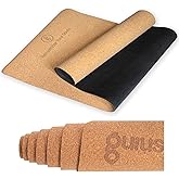 GURUS Sweat Proof Durable Cork Yoga Mat Thick Non Slip Exercise Mat for Home Workout