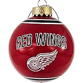 FOCO Detroit Red Wings – Collector's Edition Red Wings Glass Ball Ornament – Represent The Red and White and Show Your NHL Spirit with Officially Licensed Red Wings Holiday Fan Decorations