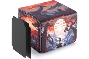 ULTRGEE Deck Box for MTG Cards - 2 Dividers, Card Storage Box Holds 110+ Single Sleeved Cards, Deck Boxes Compatible with TCG
