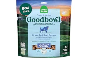 Open Farm Goodbowl Dog Food Topper, Freeze Dried Raw, Grass-Fed Beef & Wholesome Non-GMO Grains Recipe, 8oz Bag