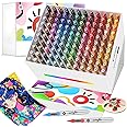120 Color Acrylic Paint Markers Set – Soft Brush Tip Acrylic Paint Pens and Markers for Artists, DIY Crafts, Canvas, Wood, Glass, Rocks, Fabric and More Creative Projects