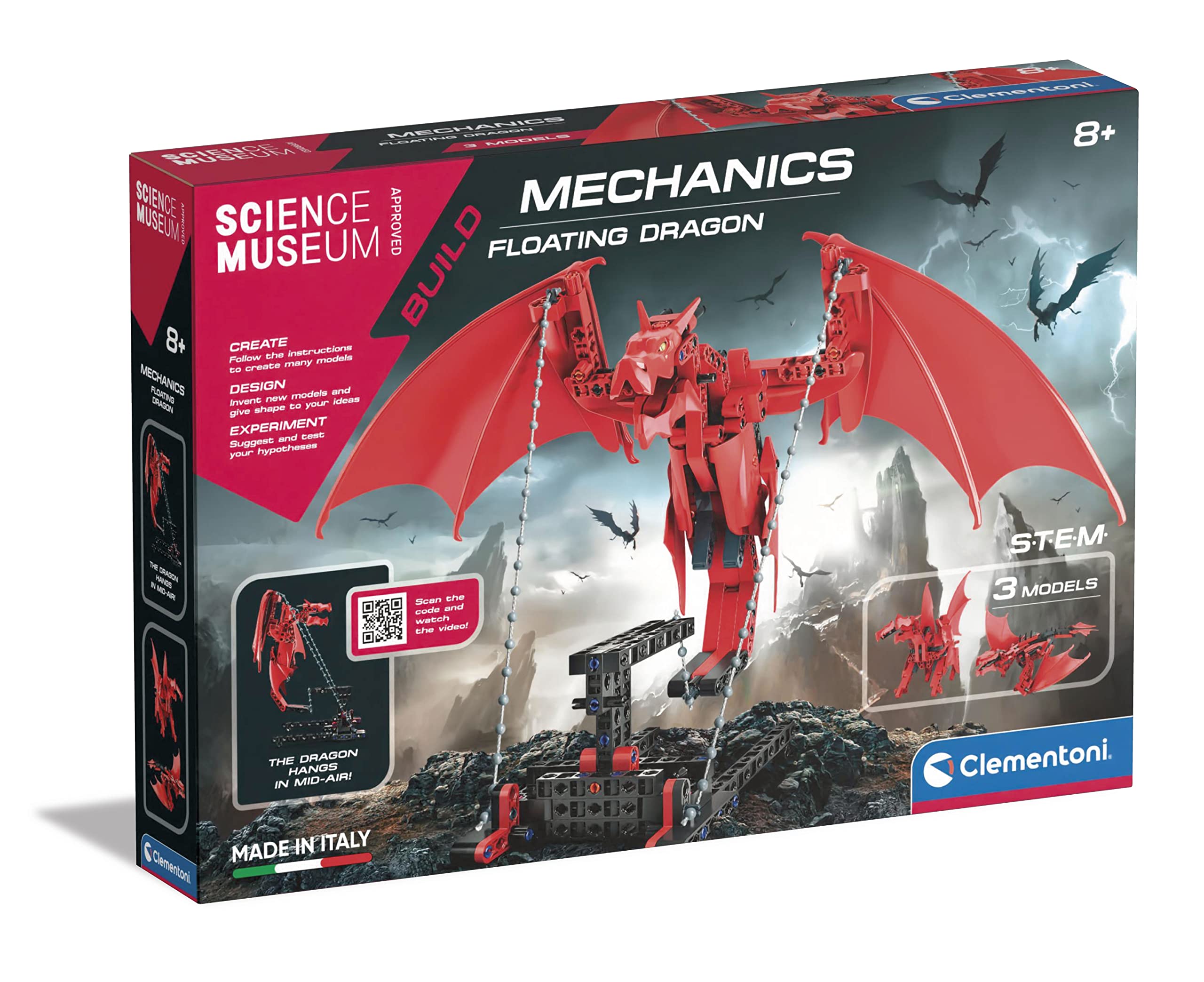 Clementoni- Mechanics Floating Dragon Building Toy for Kids: Educational Science Kit with Tensegrity Design (8+ Years) — image 1