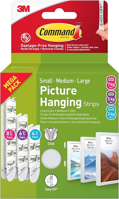 Command Picture Hanging Strips Value Pack 8 Large 6 Medium 4 Small