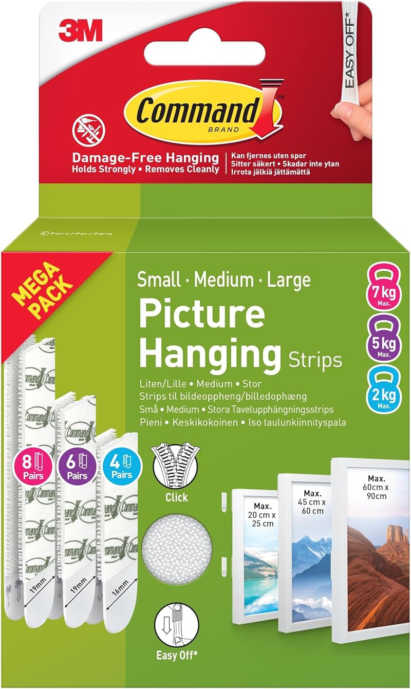 Command Picture Hanging Strips Value Pack 8 Large 6 Medium 4 Small
