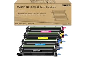 SPLENDIDCOLOR TWR5P C2660 S3840 Drum Cartridge / Imaging Kit Replacement for Dell 331-8434C2660 C2660dn C2665 C2665dnf C3760 C3760n C3760dn C3765 C3765dnf S3840 S3840c S3840cdn S3845cdn Color Printer