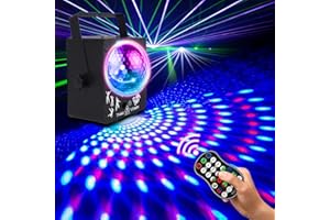 AMKI Disco Light Party Lights Indoor, Rave Light Sound Activated by Remote Control, LED 60 Patterns Projection Effects Strobe