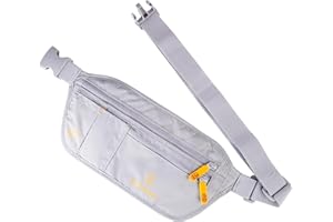 MO4TRAVEL Travel Money Belt - Slim Passport Holder and RFID Travel Wallet - Anti Pickpocket Travel Pouch for Passport and Documents, Cash, Credit Cards, Keys and More (Light Grey)