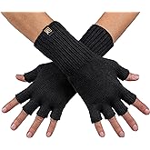 Evolution Knitwear Wool Knit Fingerless Gloves - Made in the USA - Super Soft Merino Wool - Small