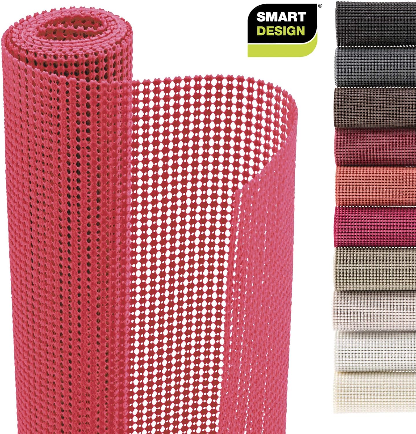 Smart Design Shelf Liner Classic Grip - (18 Inch x 5 Feet) - Drawer Cabinet Non Adhesive Protection - Home & Kitchen [Very Berry]