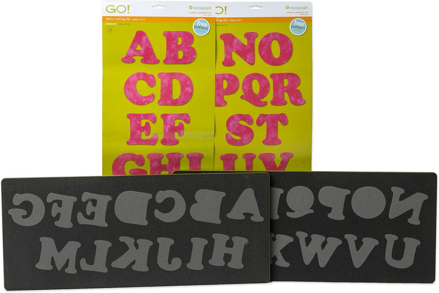AccuQuilt Stamping Alphabet, set of 2 stamping letters, height about 7.6 cm, 55092, Pink - Image 4