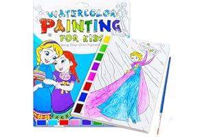 JZILU Watercolor Coloring Book for Kids, Paint with Water- Magic Paint Set Water Painting Book for Toddlers- Arts and Crafts Kit for Girls Boys Travel Activities -Stocking Stuffers for Kids