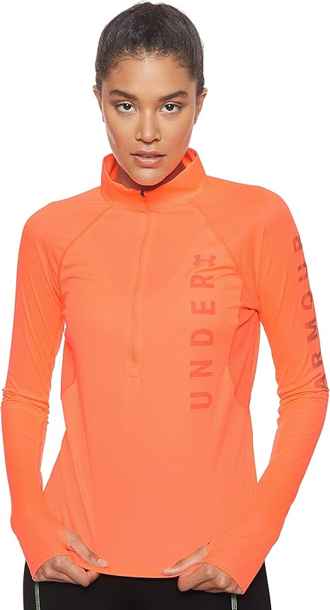 orange under armour half zip