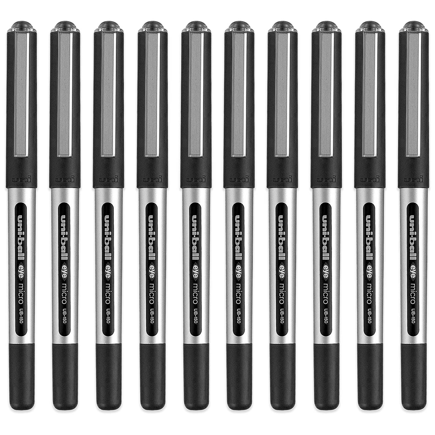 Uni-ball Eye Micro Ub-150E Gel Ink Pen - 0.5 Mm - 10 Pcs - Uni Mitsubishi Pencil (Black)
