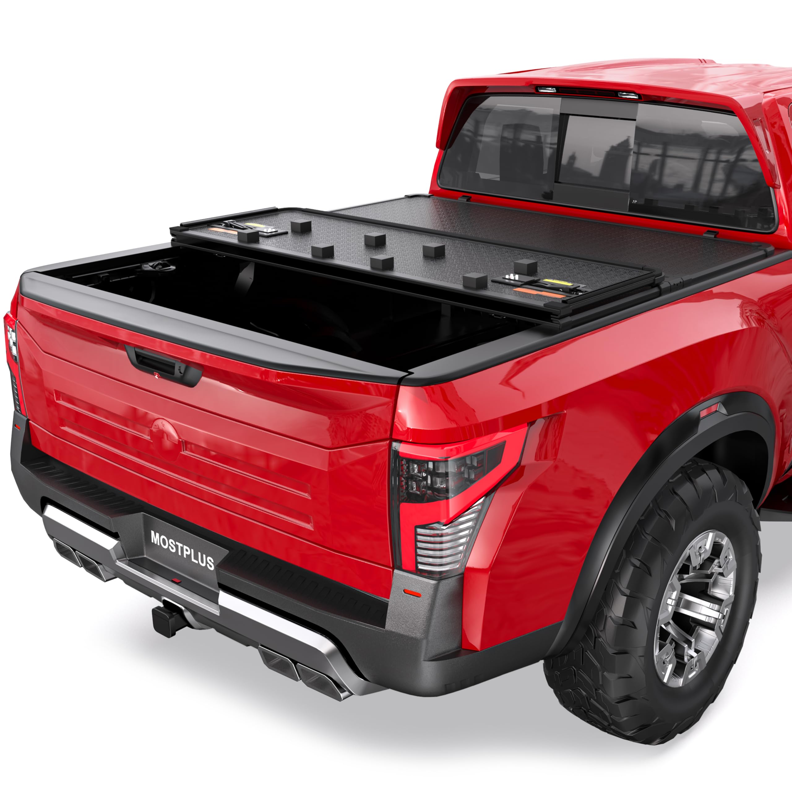Photo 1 of **It is missing a piece and is used.****MOSTPLUS Tri-Fold Hard Truck Bed Tonneau Cover On Top Compatible for 2005-2025 Nissan Frontier 3 Fold Aluminum Bed Cover 5 FT