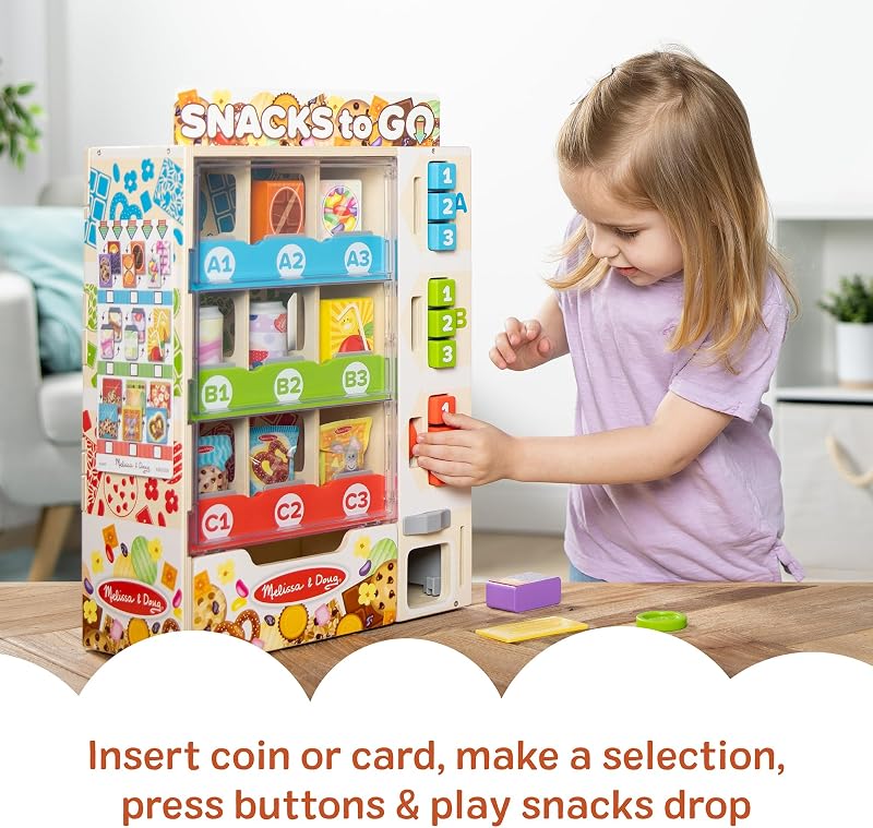 - Máquina Expendedora de Madera con 16 Piezas: Comida de Juguete, Monedas y Tarjeta - 6073586 - Juguetes Niños 3 años + - Regalo Niño 3 años + - Montessori