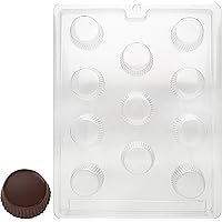 CybrTrayd Chocolate Candy Mold – Medium Peanut Butter Cup – 11 Cavities 1-1/2" – For Candy, Cookies, Chocolate, Soap & Plaste