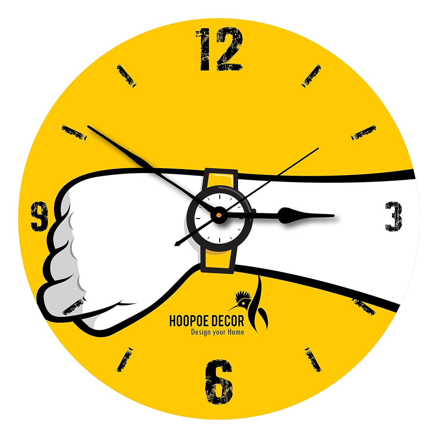 Buy Hoopoe Decor® Wrist Watch Wall Clock (HDWCAC025) Online at Low