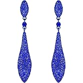 EVER FAITH Austrian Crystal Wedding Prom Jewelry Double Waterdrop Bridal Party Pierced Dangle Earrings for Women