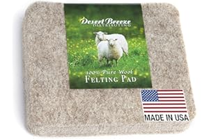 DESERT BREEZE DISTRIBUTING Made in USA, Needle Felting Pad, 5 x 6 x 1 inch, 100% Natural Wool, Soft, Good for Basic Felting