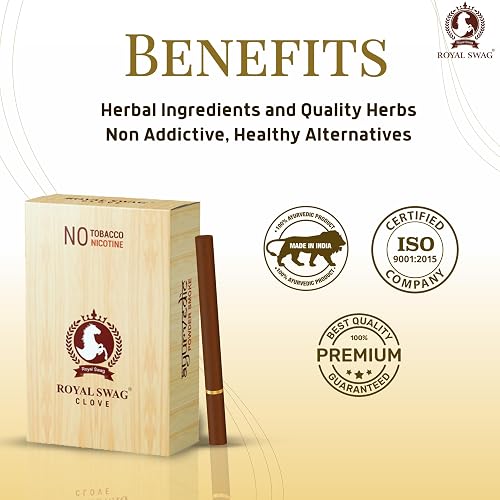 ROYAL SWAG Natural Herbal Cigarettes Ginger, Clove Flavour 20 Sticks  Ayurvedic Herbs Clove, Tulsi 100% Tobacco-Free and Nicotine-Free in Saudi  Arabia