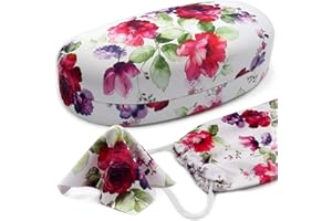 MyEyeglassCase Hard Sunglasses case - Women Glasses Case Holder - Large Durable Eyeglass Case Hard Shell with Pouch & Cloth