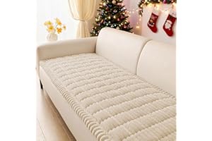 hyha Couch Covers for Dogs Washable, Non Slip Plush Dog Sofa Protectors, Fuzzy Pet Couch Covers for 3 Cushion Sofa Pet Friendly (Apricot, 27.6" x 59")