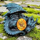 U WONDERFUL Solar Dragon Garden Decor - Dragon Statue Outdoor with Egg Light - 6.8 inch Porch Decor & Lawn Ornaments, Perfect Patio Decor, Yard Decorations Outdoor