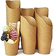 CAMKYDE 100 Pcs French Fries Holder, 14oz Disposable Paper French Fry Cups Charcuterie Cups for all Occasions (14oz, Brown)