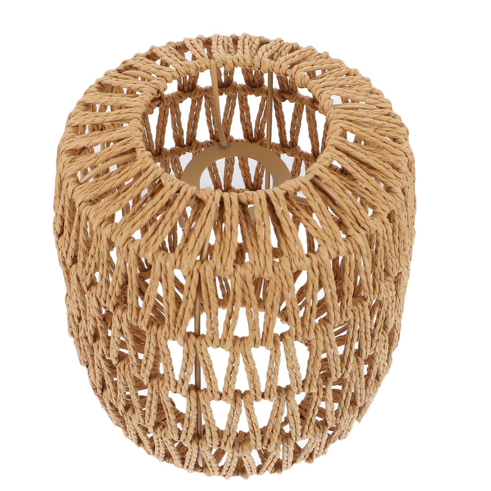 Happyyami Rattan Ceiling Lampshade Light Cover: Rope Weaving Pendant Lamp Cover Rustic Weave Ceiling Fixture Shade Farmhouse Chandelier for Living Room Store (Assorted Style)