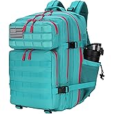 Lovelinks21 25L Tactical Military Backpack Small Travel Rucksack for Men and Women Assault Pack Bug Out Bag Molle Daypack Gym Backpack with Bottle Holder (Neon Teal)