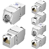 Cable Matters [UL Listed] 10Gbps 6-Pack Shielded Cat6A Keystone Jack | Model 180014, Works with Easy Crimp Tool 180087, Tool-Free, RJ45 Keystone Jack with Integrated Shutter, Cat6 Compatible