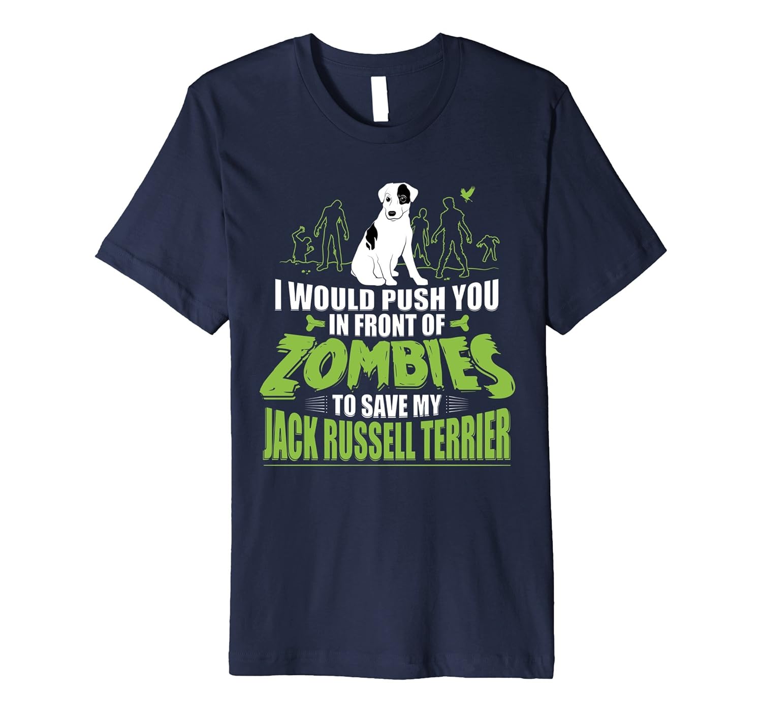 Funny Jack Russell Terrier T-Shirt Halloween Zombies Shirt-ANZ