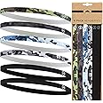 Tough Headwear Thin Elastic Sports Headbands for Women & Men, Workout, Running, Soccer Headband - Black, Camo