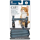 Catit Nylon Adjustable Cat Harness and Leash Set, Medium, Blue, Cat Leash, Harnais Pour Chat, Cat Leash and Harness, Harnais