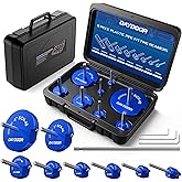 DAYDOOR 8-Piece PVC Pipe Reamer Kit with 1/2", 3/4", 1", 1-1/4", 1-1/2", 2", 3", 4" Heads, 4-Sided Carbide Aluminum Reamer To