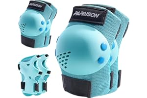 PAPAISON Kids/Youth Knee Pad, Elbow Pads & Wrist Guards for Inline Skating Bike Cycling Skateboard Scooter, 3 in 1 Protective Gear Set for Girls Boys Adult