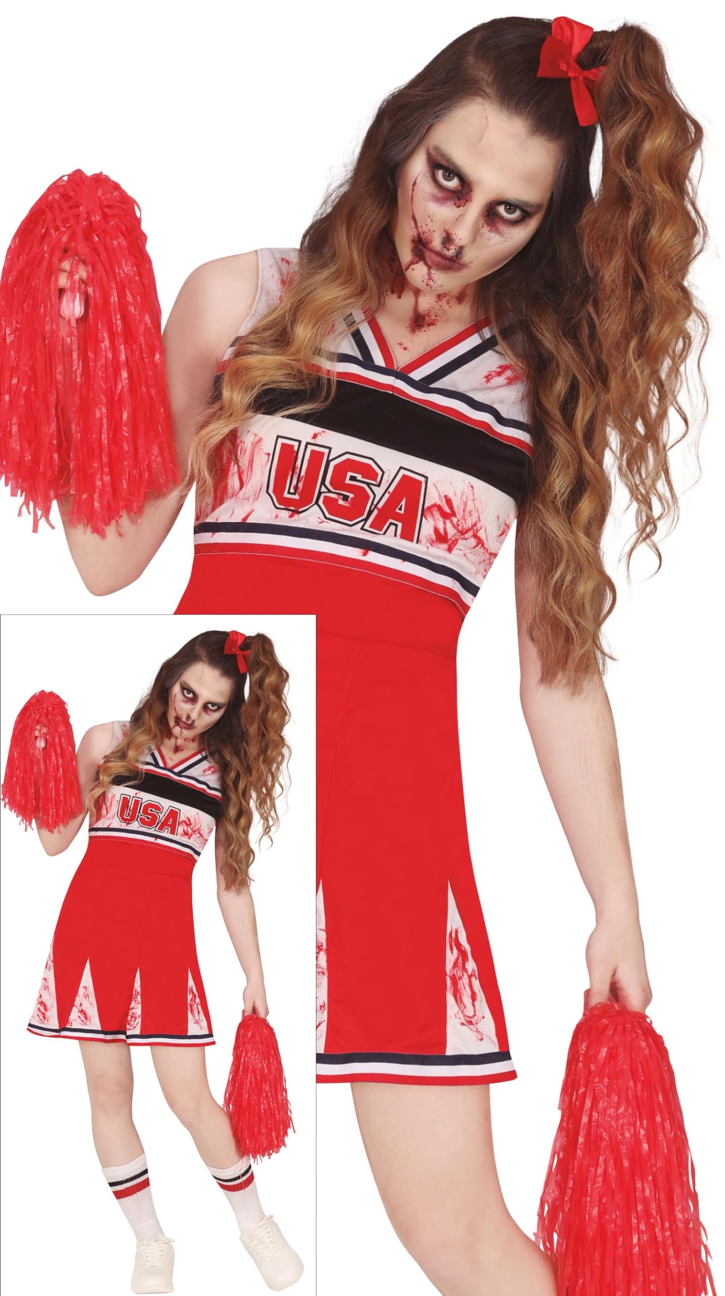 Fiestas Guirca Fancy dress woman cheerleader zombie size l
