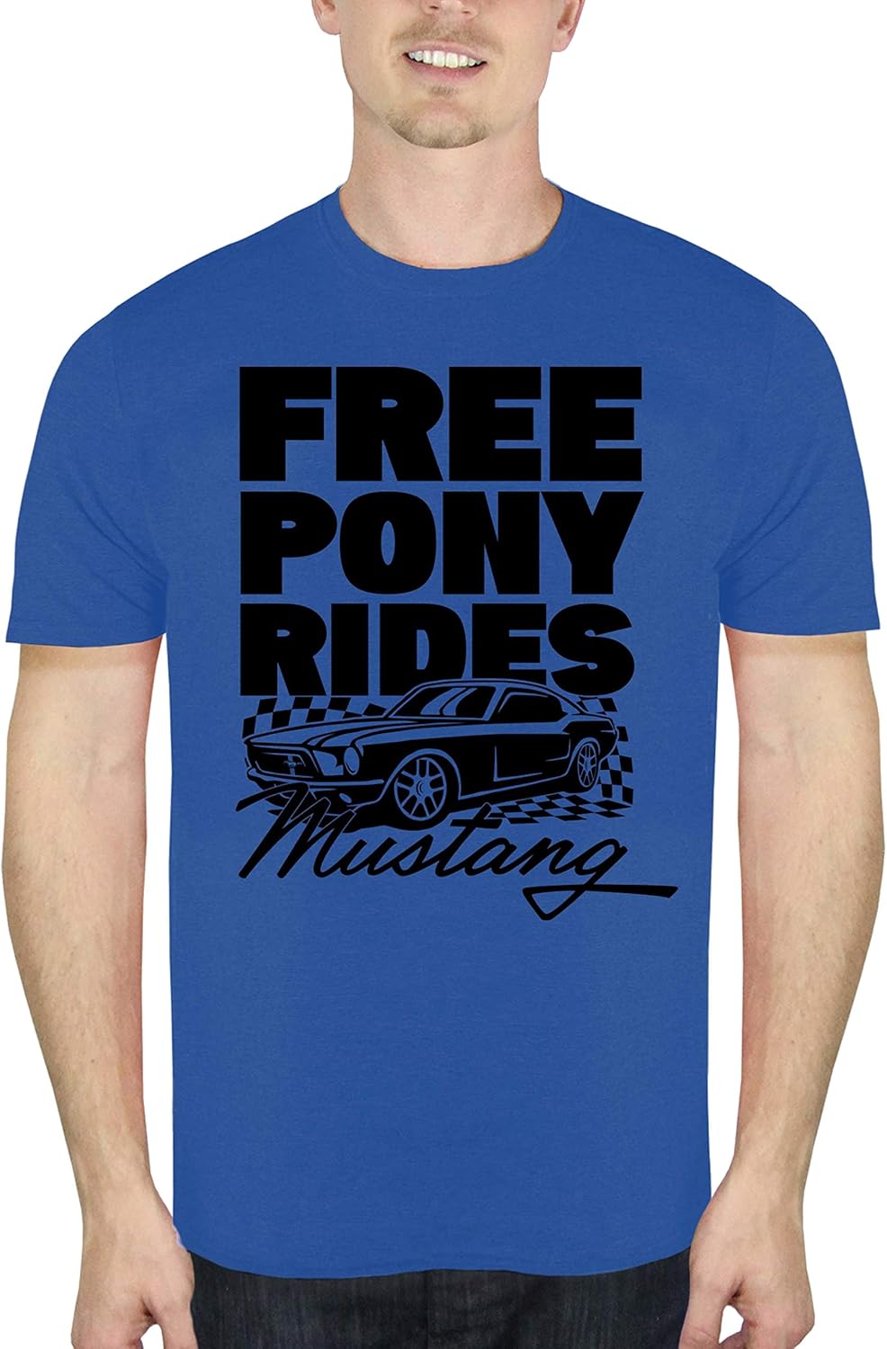 graphic tee with royal blue